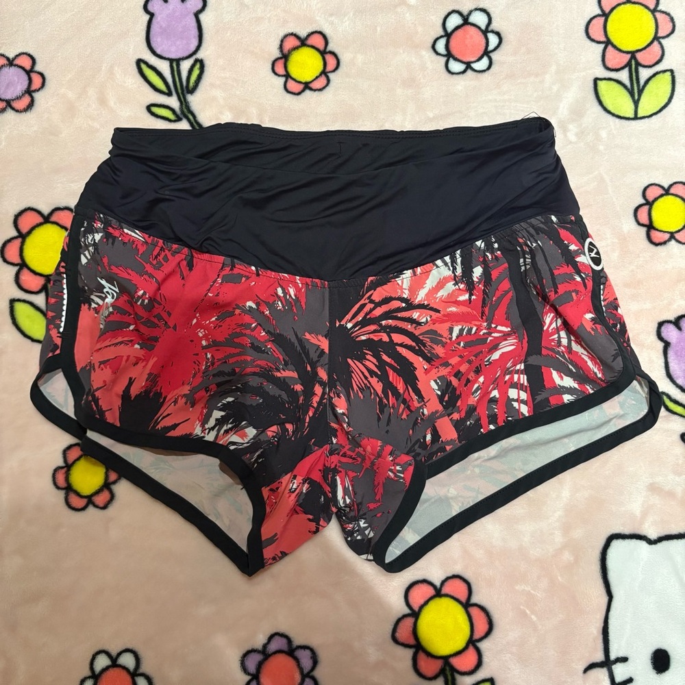 Black and Red 2000s Athletic Mini Shorts